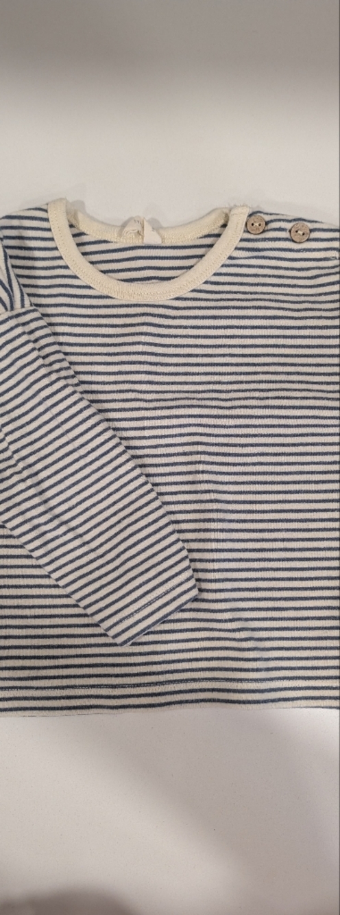 Striped Navy and Cream Long Sleeve Top Quincy Mae